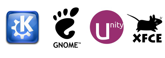 KDE, Gnome, Unity, XFCE, linux desktops