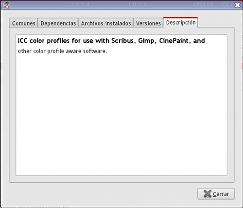 Propiedades del paquete icc-profiles