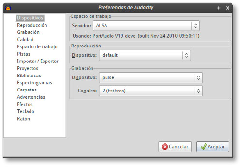 Capturar el sonido de nuestro ordenador con Audacity