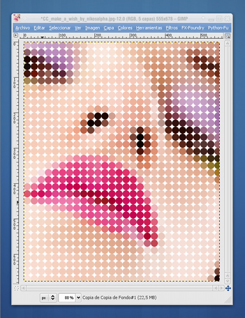 Captura del TUTORIAL de DISEÑO GRÁFICO con GIMP