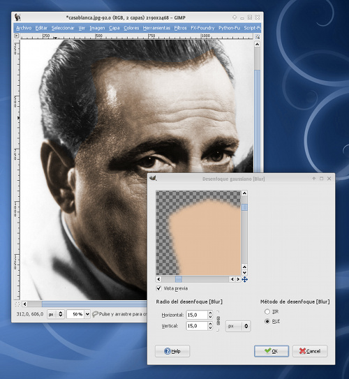 Captura del TUTORIAL de DISEO GRFICO con GIMP