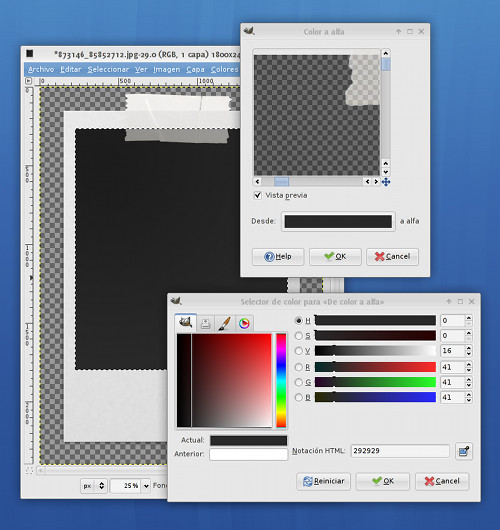 Captura del TUTORIAL de DISEÑO GRÁFICO con GIMP
