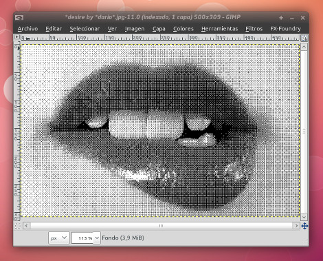 Captura del TUTORIAL de DISEÑO GRÁFICO con GIMP - Efecto Impresora Matricial