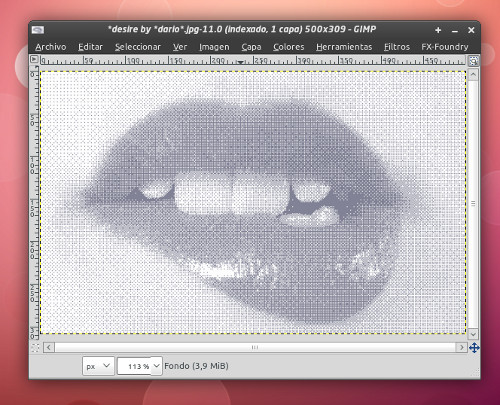 Captura del TUTORIAL de DISEÑO GRÁFICO con GIMP - Efecto Impresora Matricial