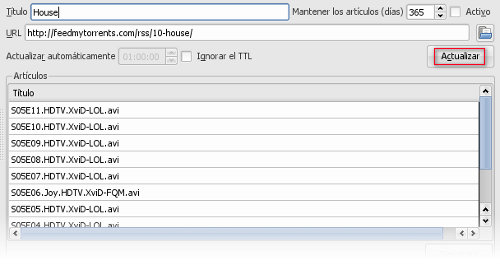 Descargar Series con KTorrent vía RSS