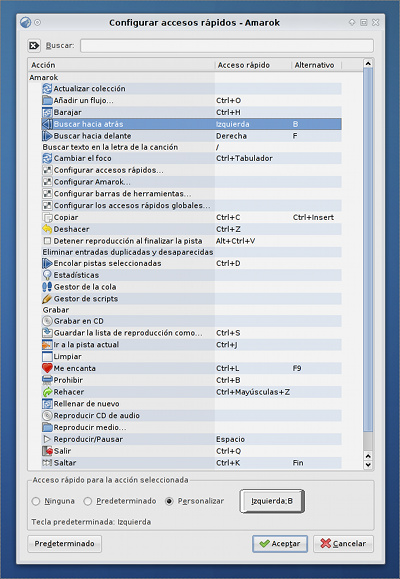 Configurando los accesos directos de Amarok con el mando a distancia por infrarrojos