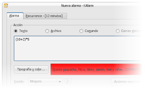 KAlarm de KDE para hacer un poco de GTD