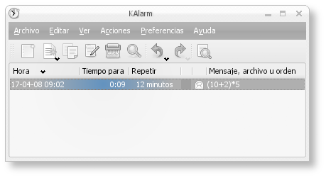 KAlarm de KDE para hacer un poco de GTD