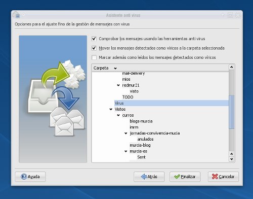 KMail - Asistente antivirus ClamAV
