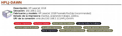 Panel de Control de Impresión CUPS en Linux vía Web