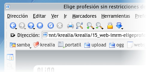 Probando la página web con Konqueror