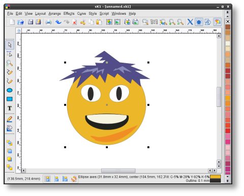 Editando gráficos vectoriales en CMYK con sK1 en Linux