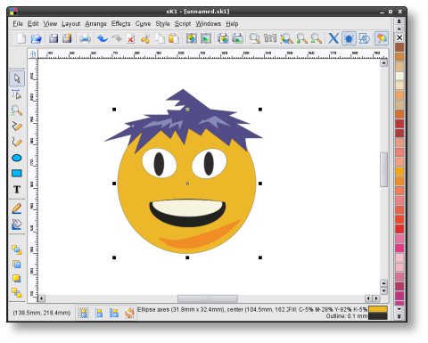 Editando gráficos vectoriales en CMYK con sK1 en Linux