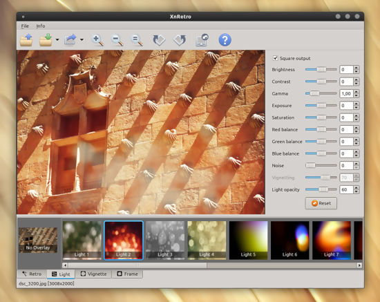 Efectos retro en fotografías con XnRetro en Linux