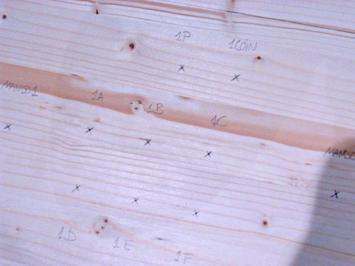 Marcando las referencias en la madera