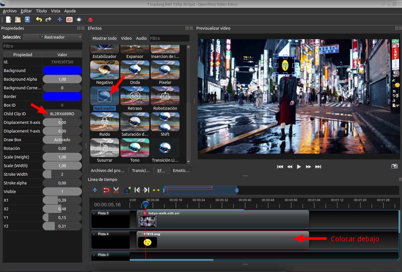 Pixelado de cara con Openshot