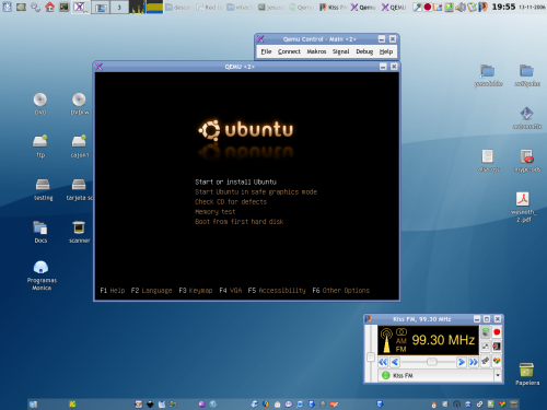 Ubuntu instalándose en una máquina virtual Qemu