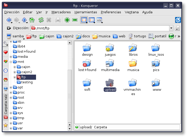 Carpeta /mnt/ftp