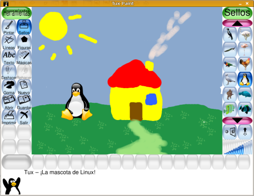 Tuxpaint, juego educativo para dibujar