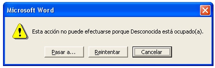 Error desconocido