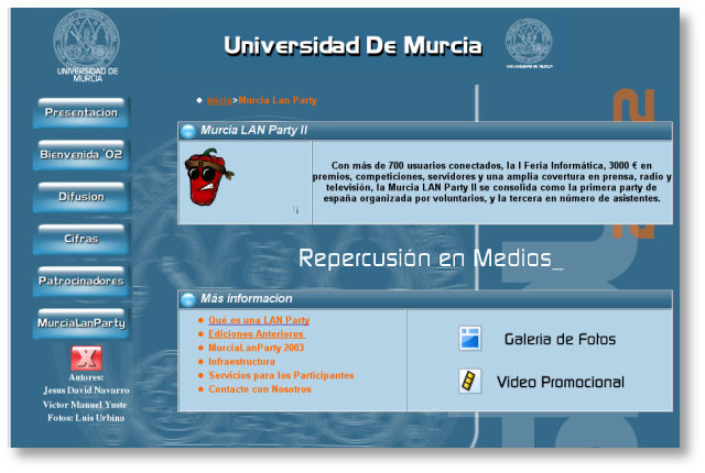 Sección dedicada a la Murcia LAN Party