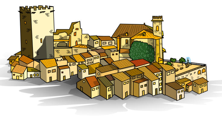 Ilustración del casco antiguo de Moratalla